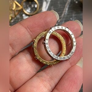 Michael Kors Two-Tone Gold and Silver Logo Ring